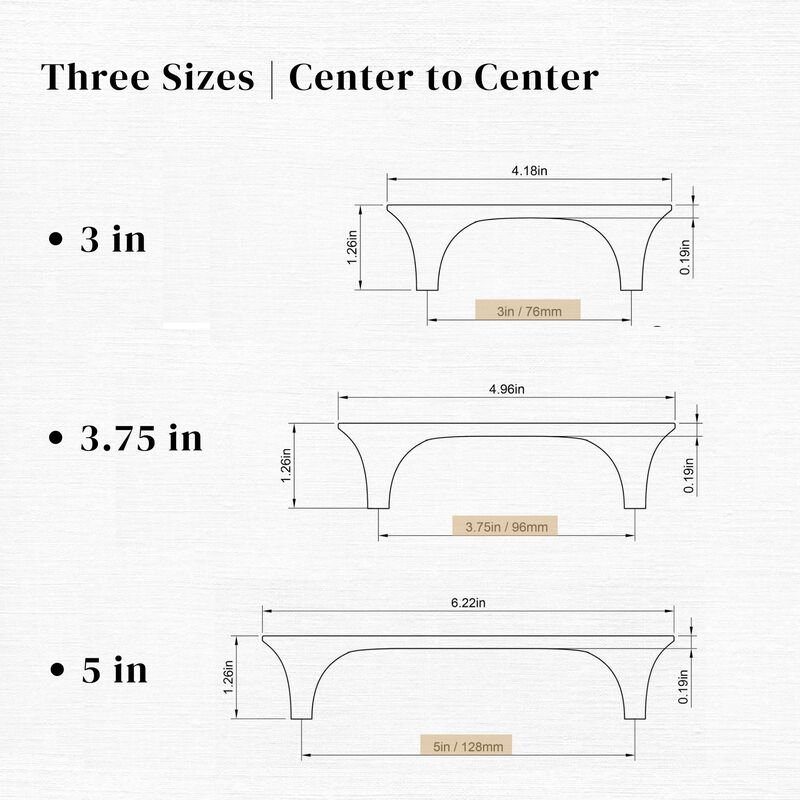 Hestia Hardware 10 Pack 5 Inch Modern Flat Cabinet Handles image number 4