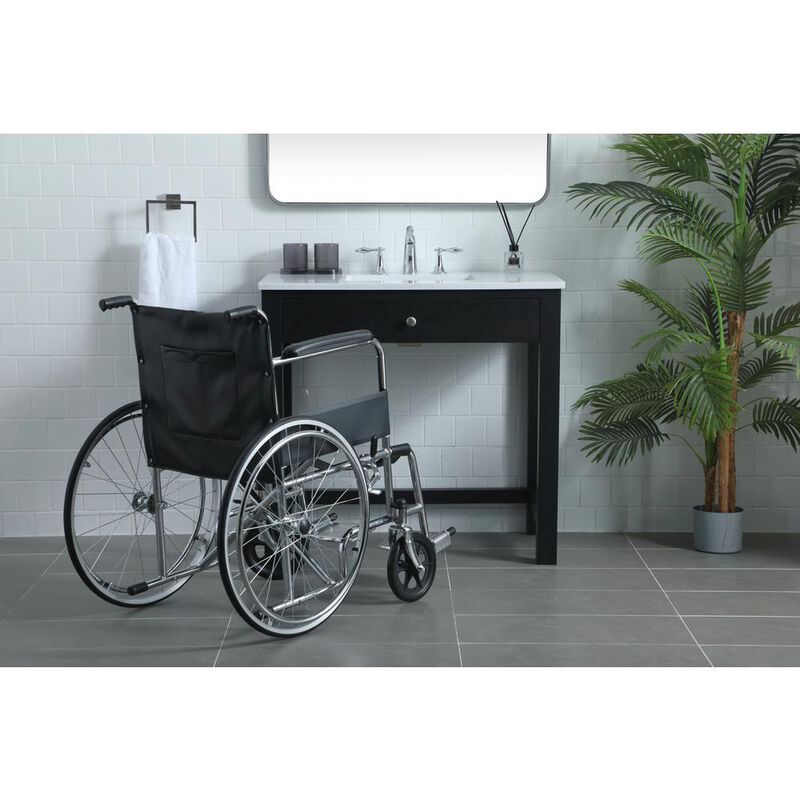 Elegant Kitchen and Bath 36 Inch ADA Compliant Bathroom Vanity In Black