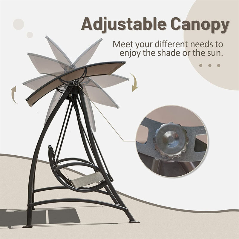 Streamdale Adjustable Canopy Patio Swing with Steel Frame image number 4