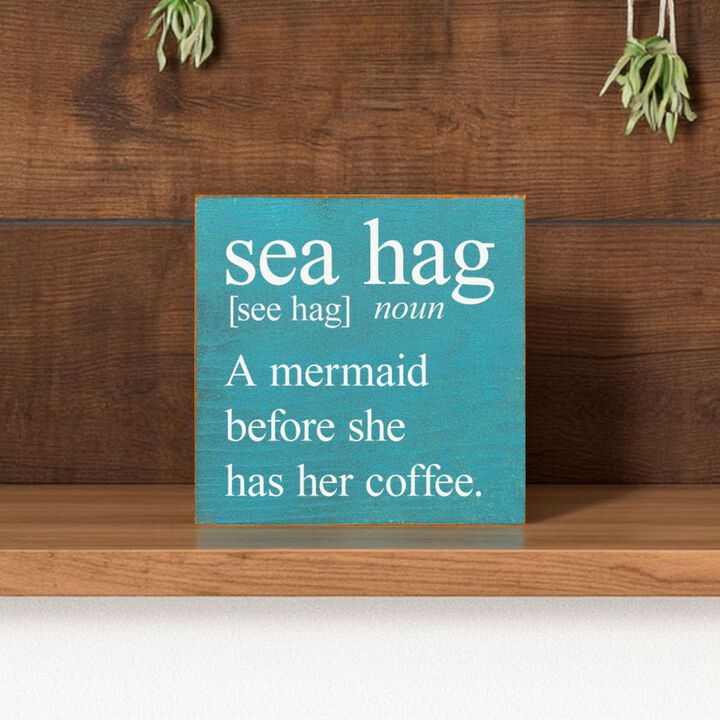 Funny Ocean Theme Wooden Wall Decor Sign for Mermaid Lovers