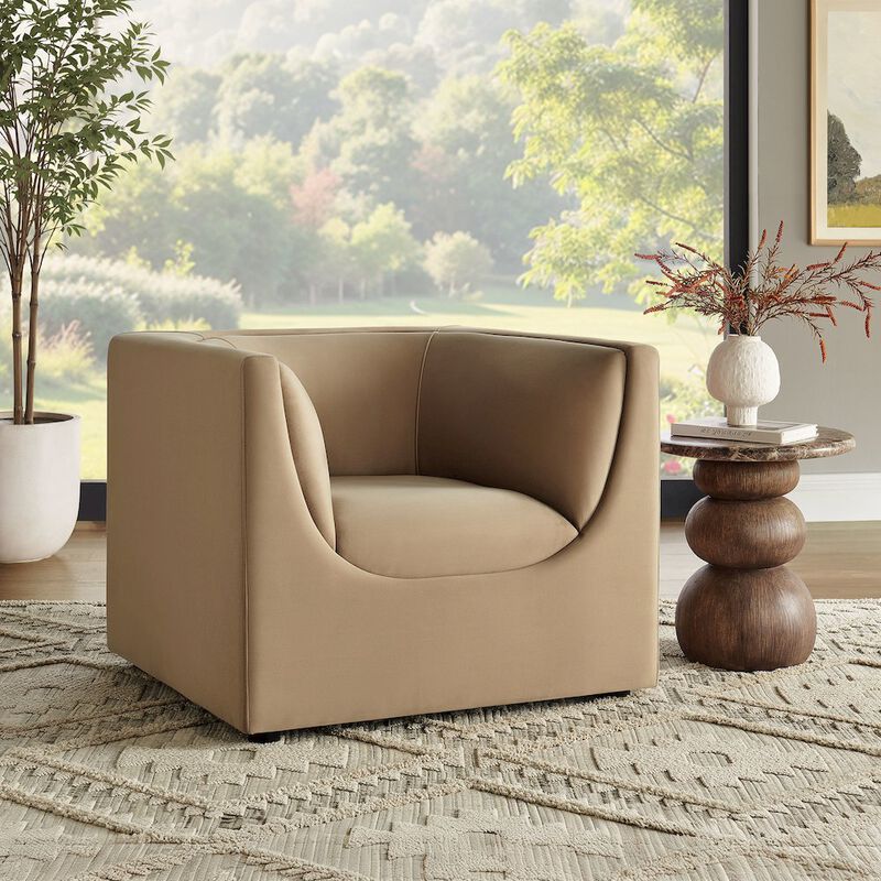 Hilda Curved Back Performance Velvet Armchair image number 8
