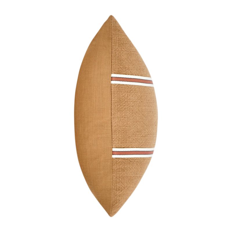 Square Accent Throw Pillow, 22 Inch Cotton and Linen, Chestnut Brown - Benzara