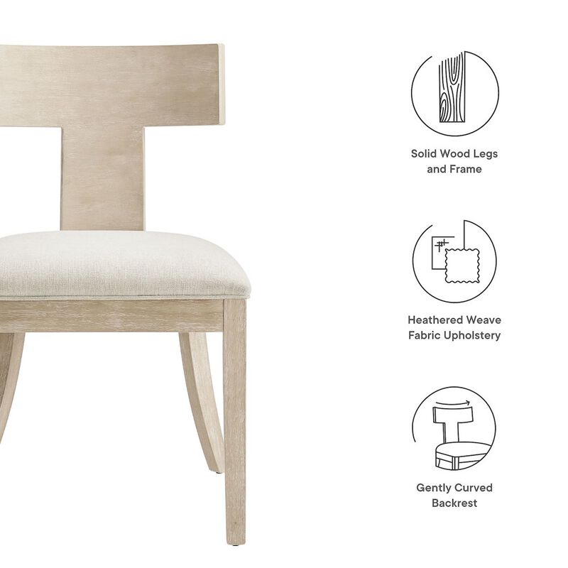 Peregrine Wood and Fabric Upholstered Dining Chairs Set of 2 image number 2