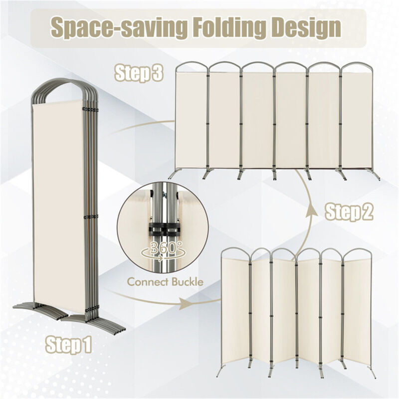 6-Panel Privacy Screen Foldable Room Divider for Flexible and Stylish Space Separation