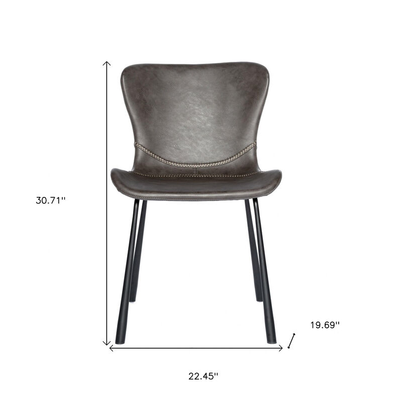 Contemporary Faux Leather Side Chairs – Set of 2 for Dining Room