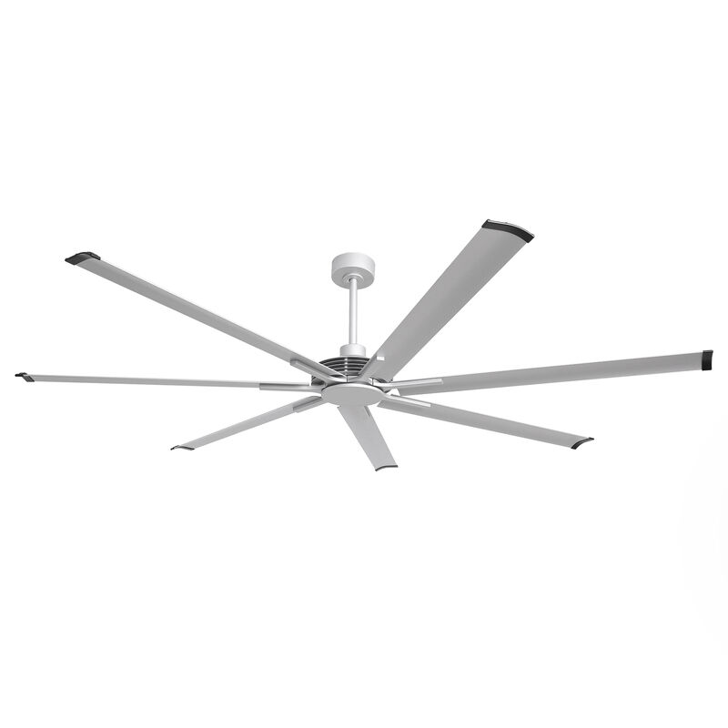 100" 7-Blade Industrial Ceiling Fan without Light, 6-Speed Reversible DC Motor, Remote Control