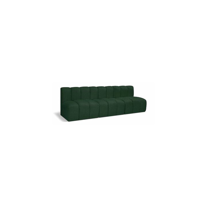 Meridian Furniture Arc Green Boucle Fabric Modular Sofa