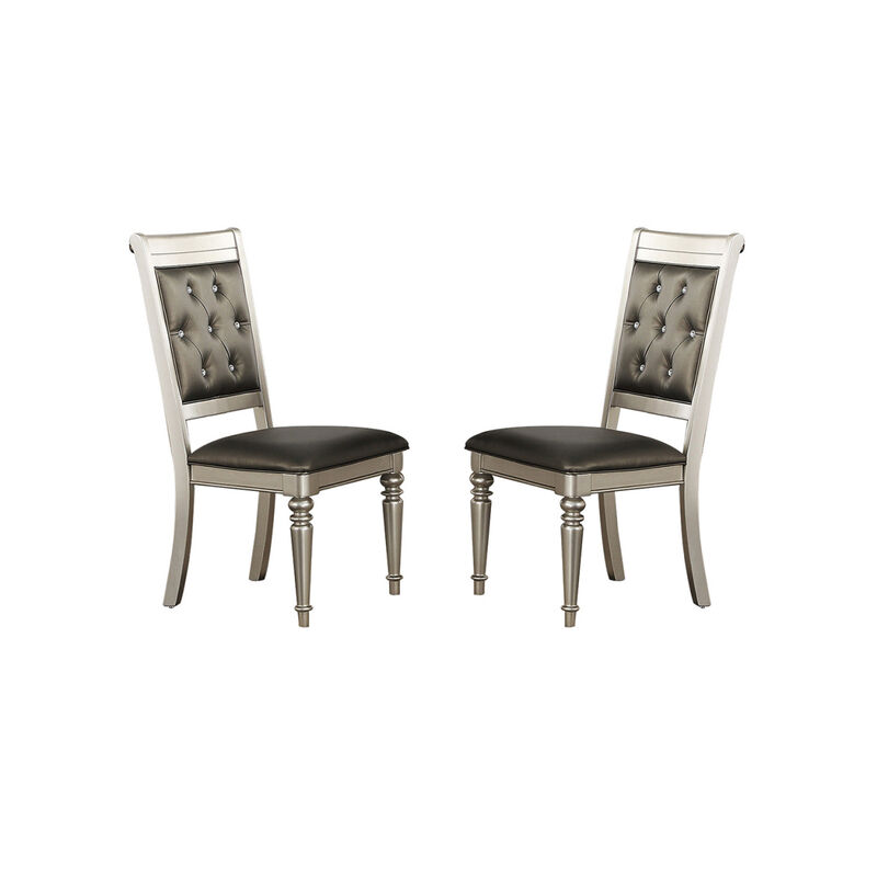 Streamdale Dining Chairs With Tufted Back, Silver(Set Of 2) image number 0