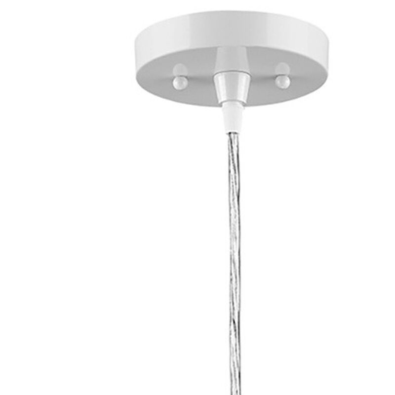 Hivvago White Metal Hanging Light with Dome Shade