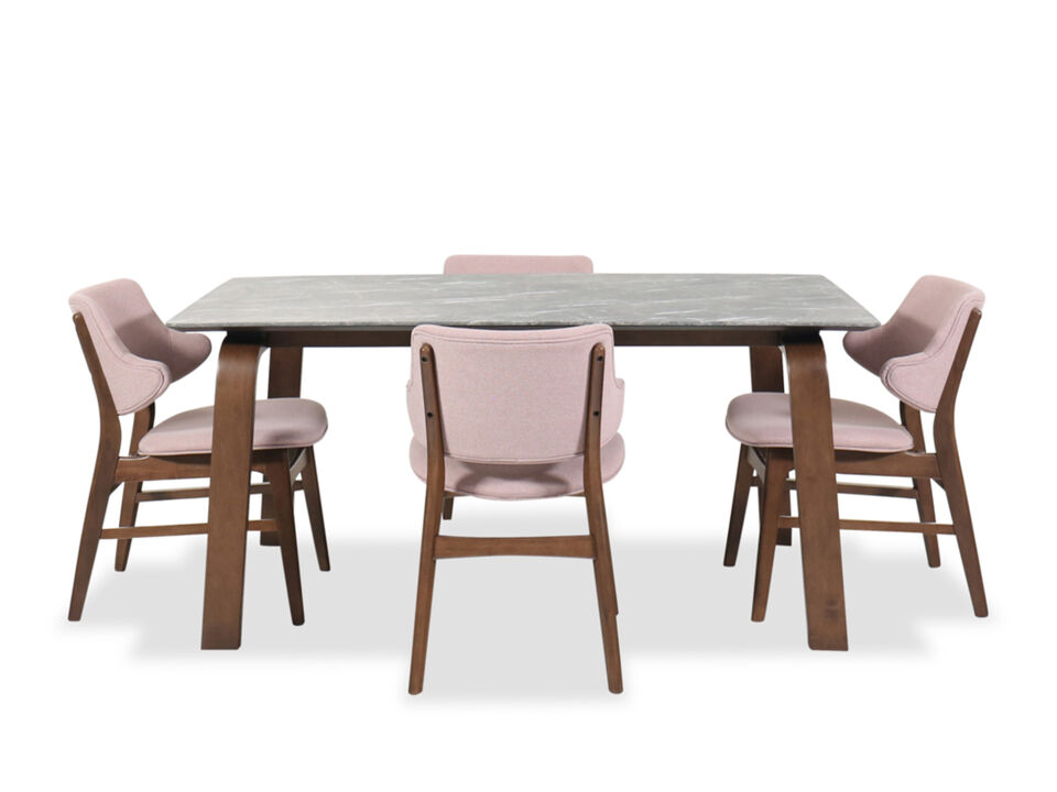 Valencia 5-Piece Dining Set in Pink