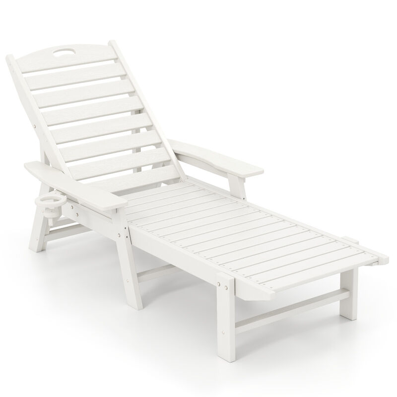 Patio Chaise Lounge Chair with 4 Position Backrest