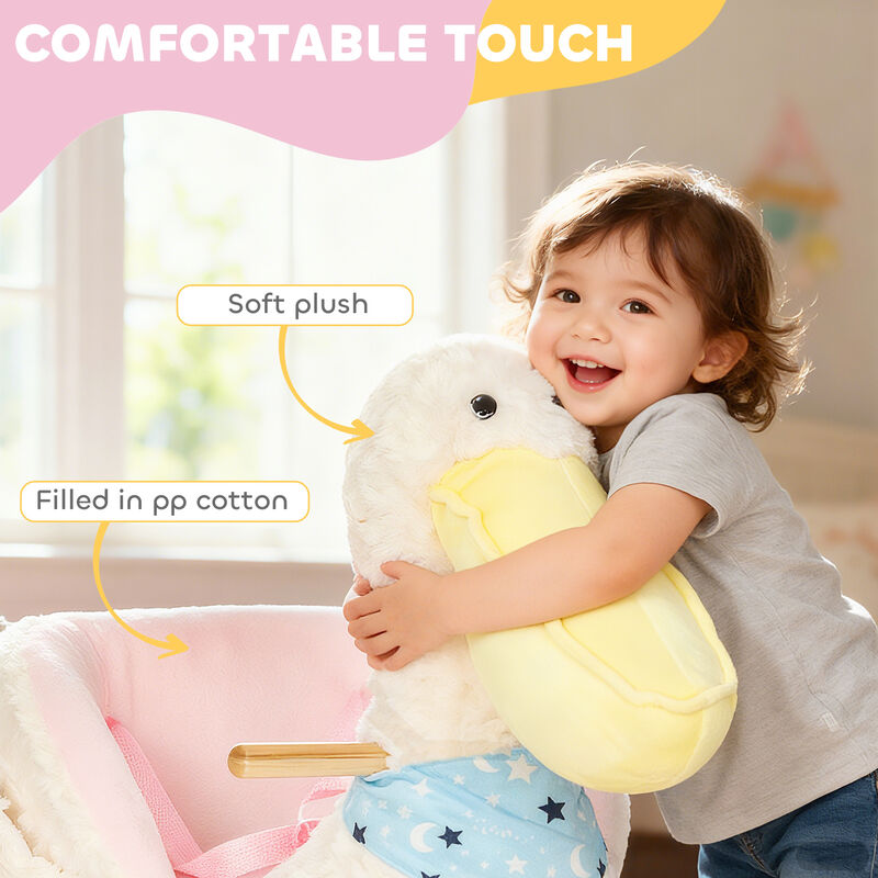 BreeBe Baby Rocking Horse Toy with Pelican Design and Duck Sound image number 5