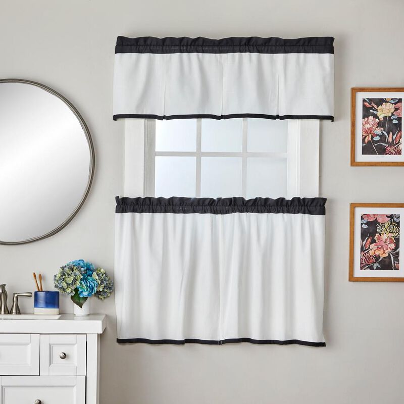 SKL Home By Saturday Knight Ltd Marrisa Curtain Tier Pair - 2-Pack - 56X24", Black