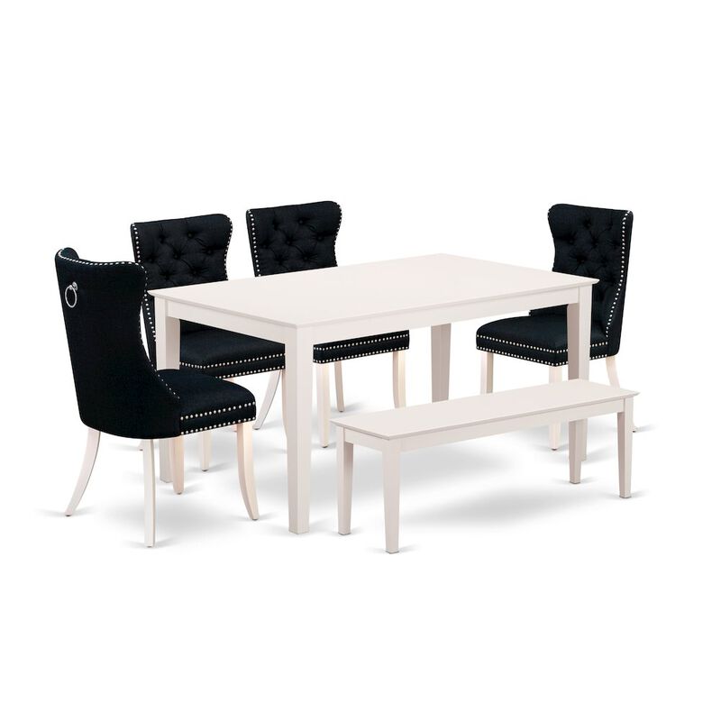 6 Piece Kitchen Table Set Consists of a Rectangle Dining Room Table
