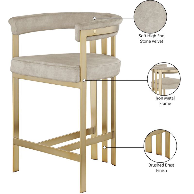 Meridian Furniture Marcello Velvet Counter Stool, Set of 2