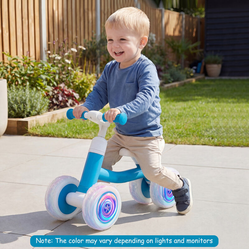 Baby Ride On Balance Bike with Adjustable Handlebar Seat and Light Up Wheels for Home image number 3