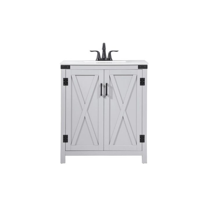 Elegant Kitchen and Bath 30 inch Single bathroom vanity in grey