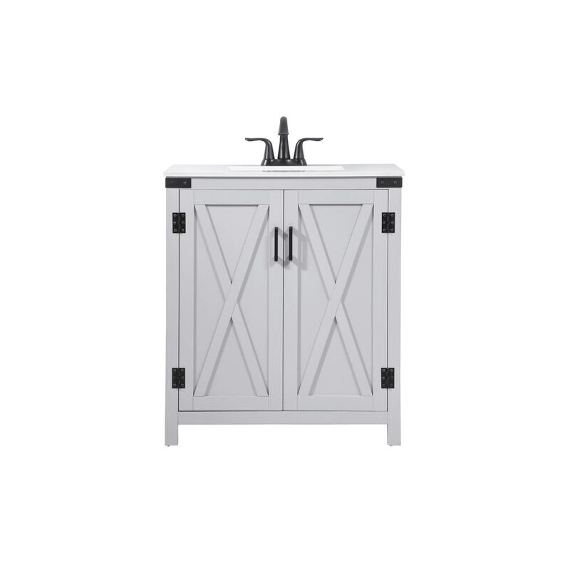 Elegant Kitchen and Bath 30 inch Single bathroom vanity in grey