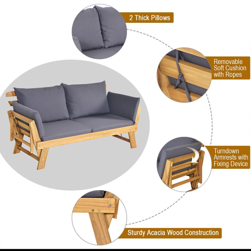 Outdoor Convertible Sofa Chair &ndash; Adjustable Patio Seat with Plush Cushions image number 8