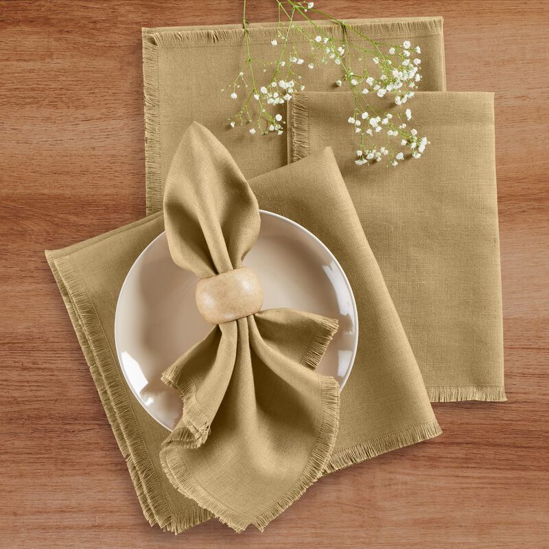 Linen Dinner Napkins - Fringe