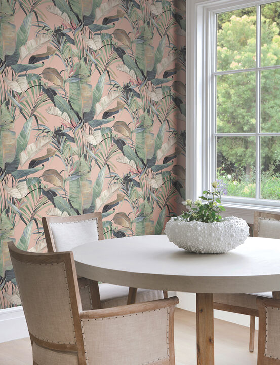 Tropical Coral Cabana Wallpaper