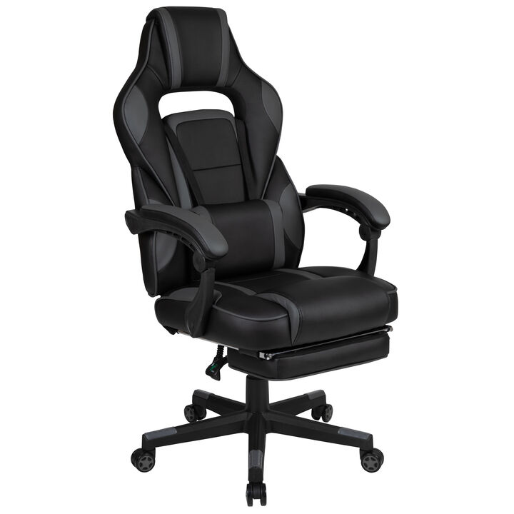 X40 Gaming Chair Racing Ergonomic Computer Chair with Fully Reclining Back/Arms, Slide-Out Footrest, Massaging Lumbar - /