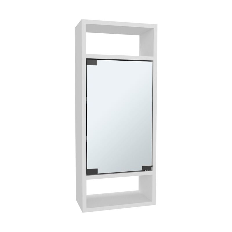 Sayre Medicine Cabinet, 1 Door, 5 Shelves, 1 Mirror, White
