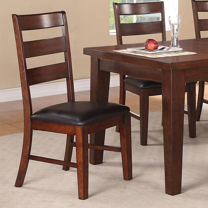 Streamdale Sara Ladder Back Dining Side Chairs In Brown, Set Of 2