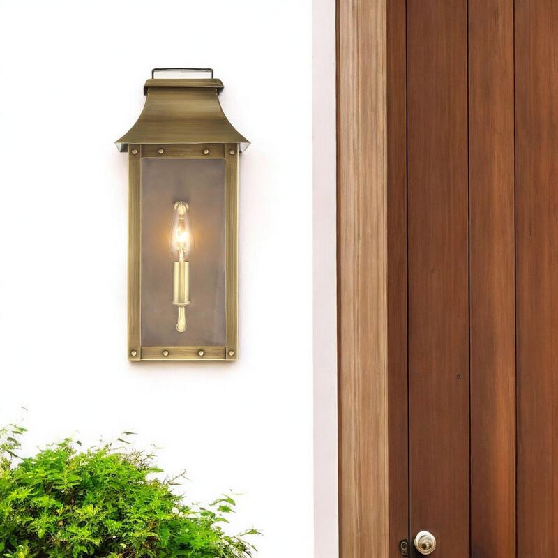 Hivvago Manchester 1-Light Aged Brass Pocket Wall Light