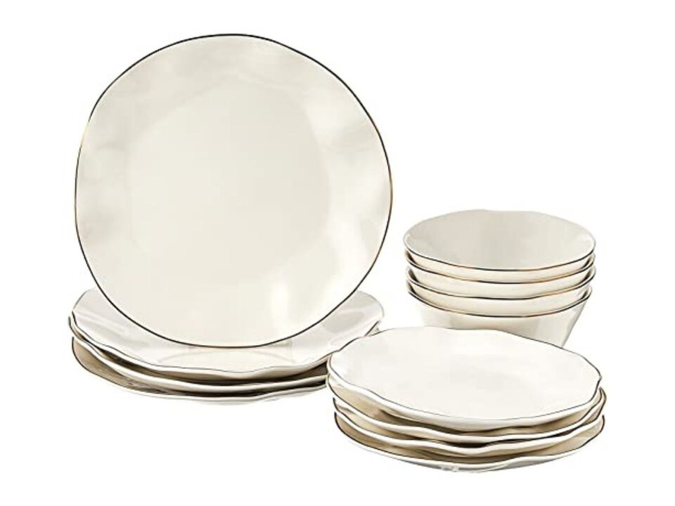Lenox Blue Bay 12-Piece Dinnerware Set, White