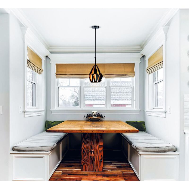 Oxide 1 Light Down Pendant With Black+Copper Finish