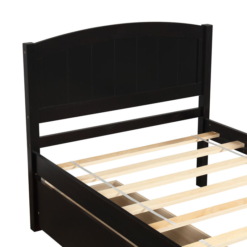 Whisen Elegant Design Twin size Platform Bed with Two Drawers - Espresso