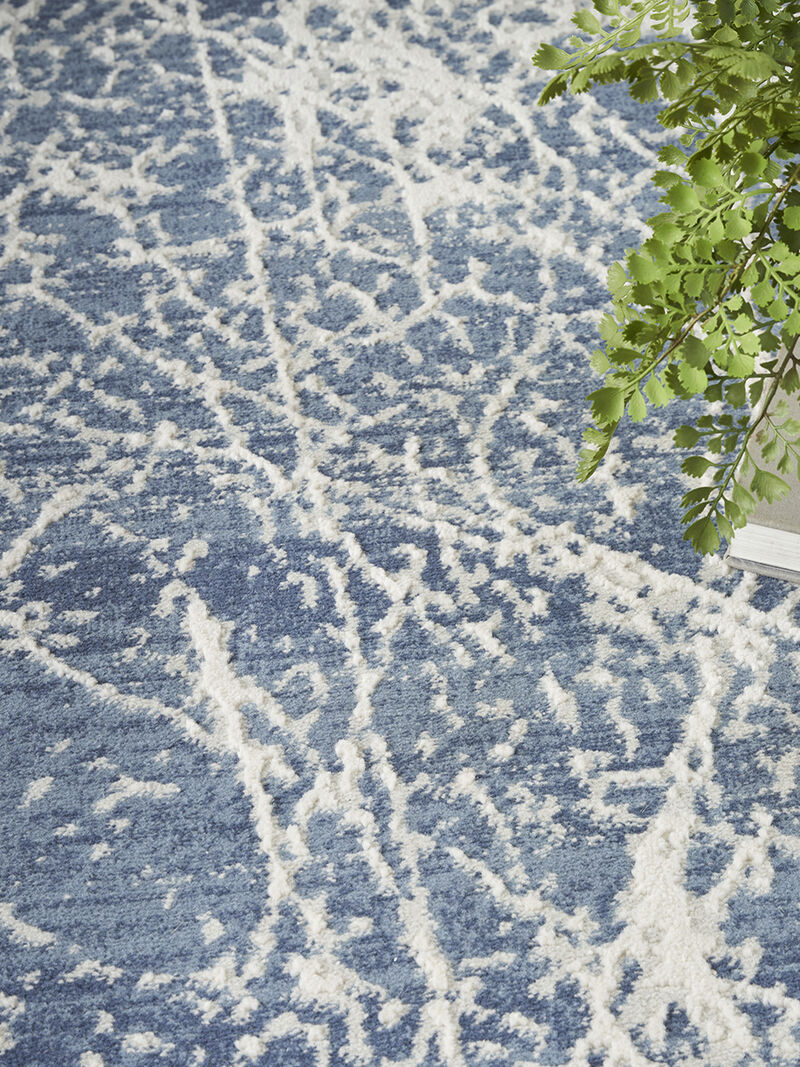 Exhale EXL02 Navy/Ivory 5'3" x 7'3" Rug