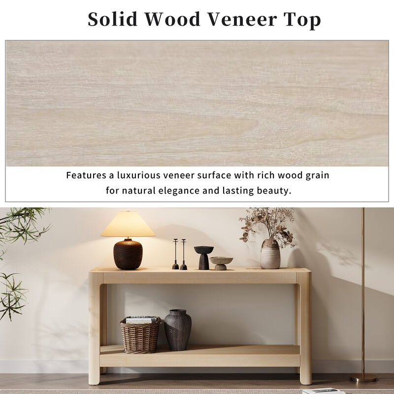 Merax Mirod Modern Farmhouse Console Table Elegant Minimalist Design Premium Wood Veneer Rounded Corners
