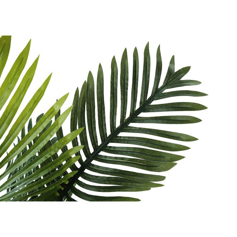 Monarch Specialties I 9503 - Artificial Plant, 24" Tall, Palm, Indoor, Faux, Fake, Table, Floor, Greenery, Potted, Real Touch, Decorative, Green Leaves, Beige Woven Basket image number 3