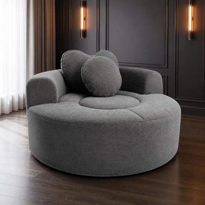 GOODSILO Multi-functional Round Memory Foam Sectional Convertible Sofa Bed Cloud Couch for Small Living Spaces, Apartments and Offices image number 2