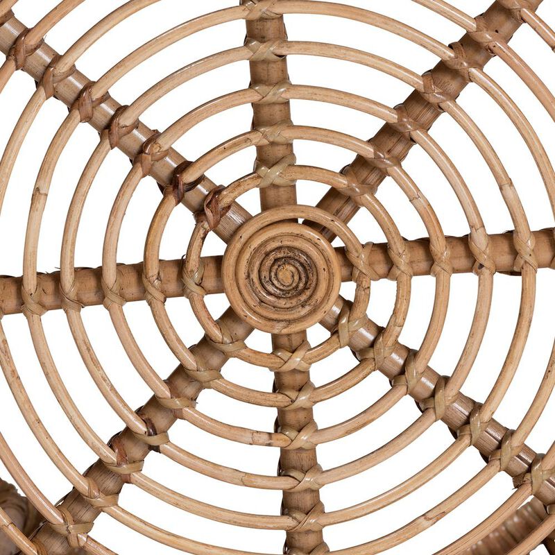 bali & pari Aliane Modern Bohemian Natural Brown Antique Rattan Coffee Table