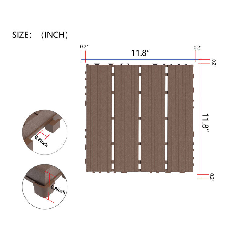 Streamdale Interlocking Deck Tiles, 44 Pack Patio Tiles, Waterproof, All Weather Use image number 2