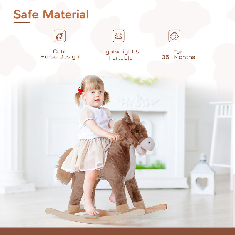 BreeBe Toddler Rocking Horse with Soft Plush Body image number 3