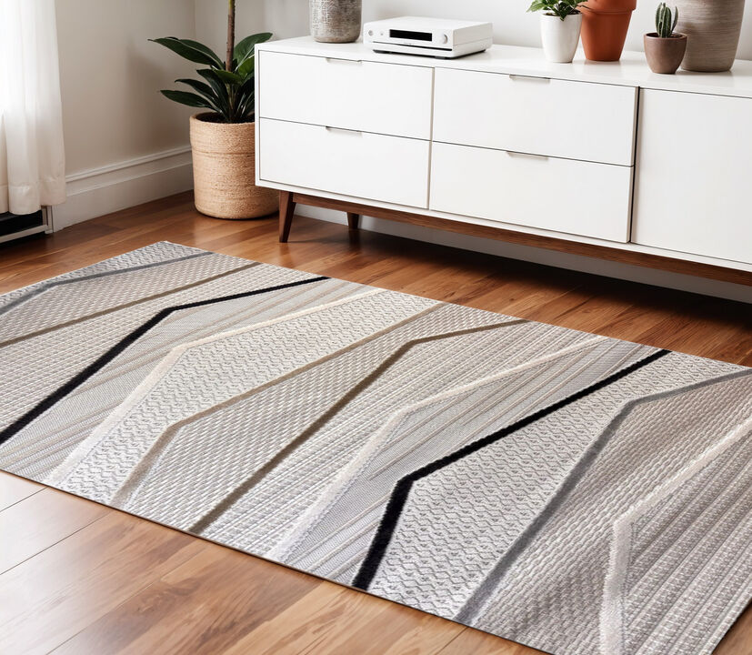 HomeRoots Abstract Area Rug