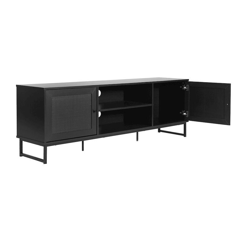 Flash Furniture Malaki Mid-Century Modern 65 Inch TV Stand, TV Stand for up to 70" TV's, Black image number 3