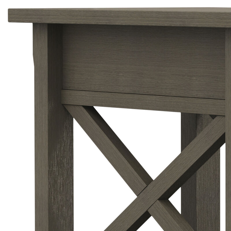 Kitchener SOLID WOOD 14 inch Wide Rectangle Contemporary Narrow Side Table in Farmhouse Grey