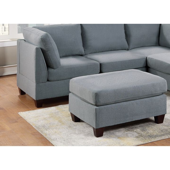 Streamdale Linen-Like Cocktail Ottoman with Wooden Legs