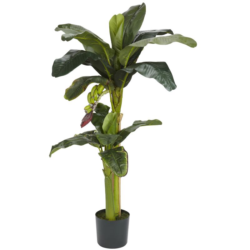 Hivvago 5 Feet+3 Feet Banana Silk Tree w/Bananas