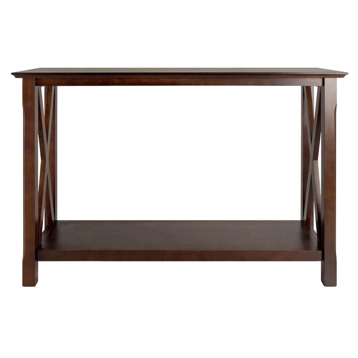Winsome Xola Solid Wood Console Table with "X" Designed Panels and Chamfered Legs