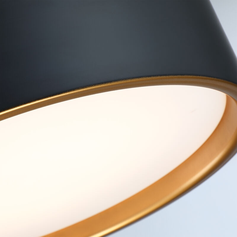 14 in. Modern Black and Gold  Dimmable Integrated LED Flush Mount Ceiling Light image number 8