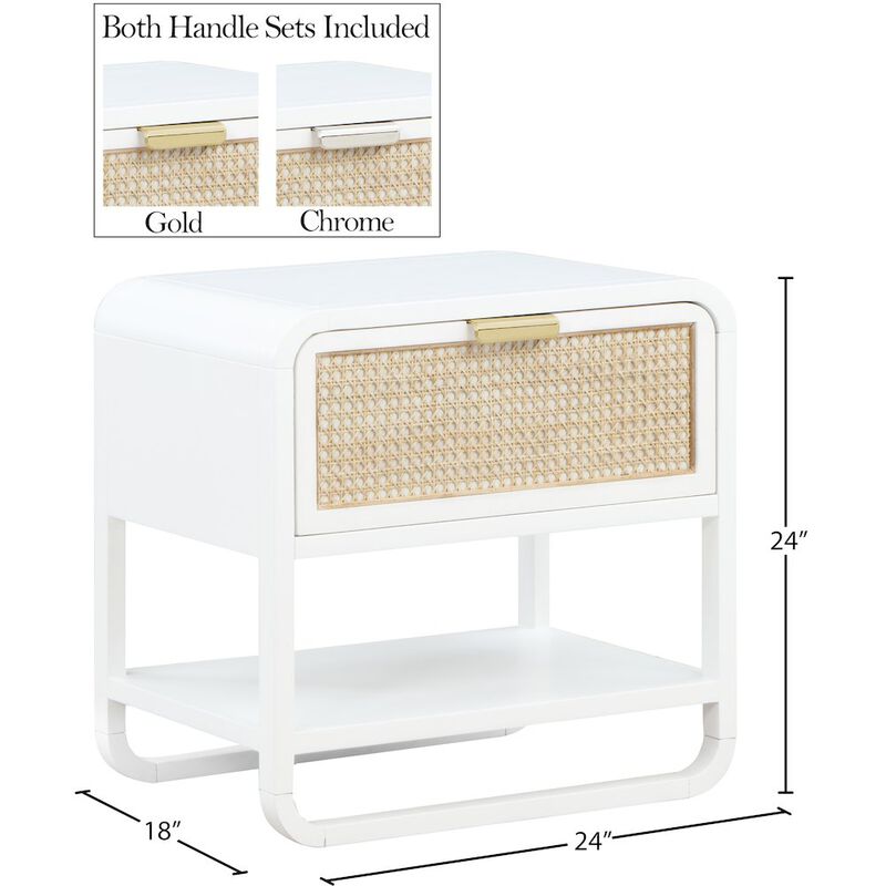 Meridian Furniture Sage White Wood Veneer Night Stand