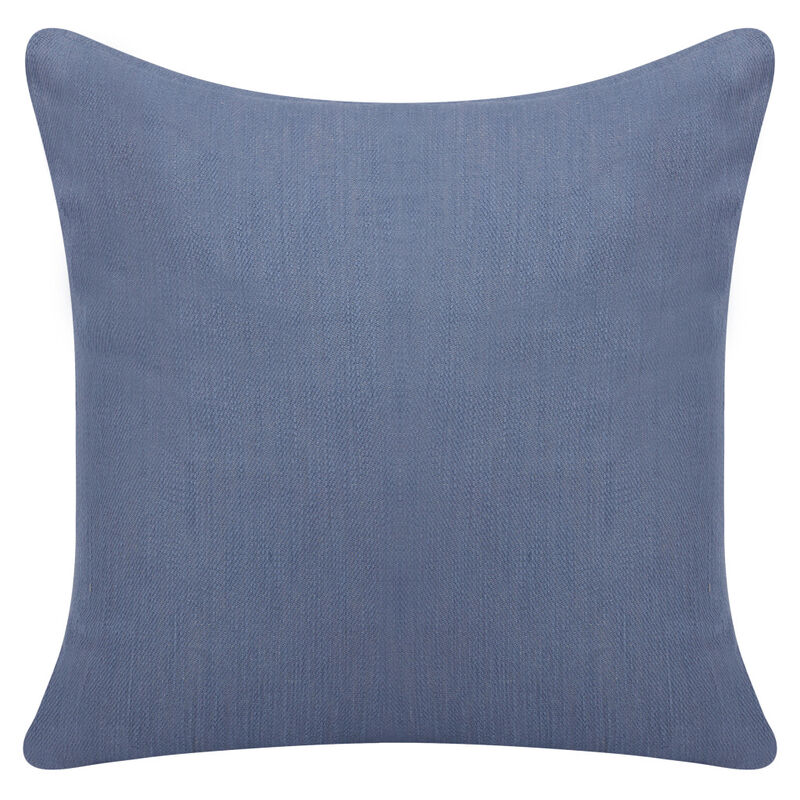 HomeRoots 20" Blue Cotton Throw Pillow With Buttons image number 0