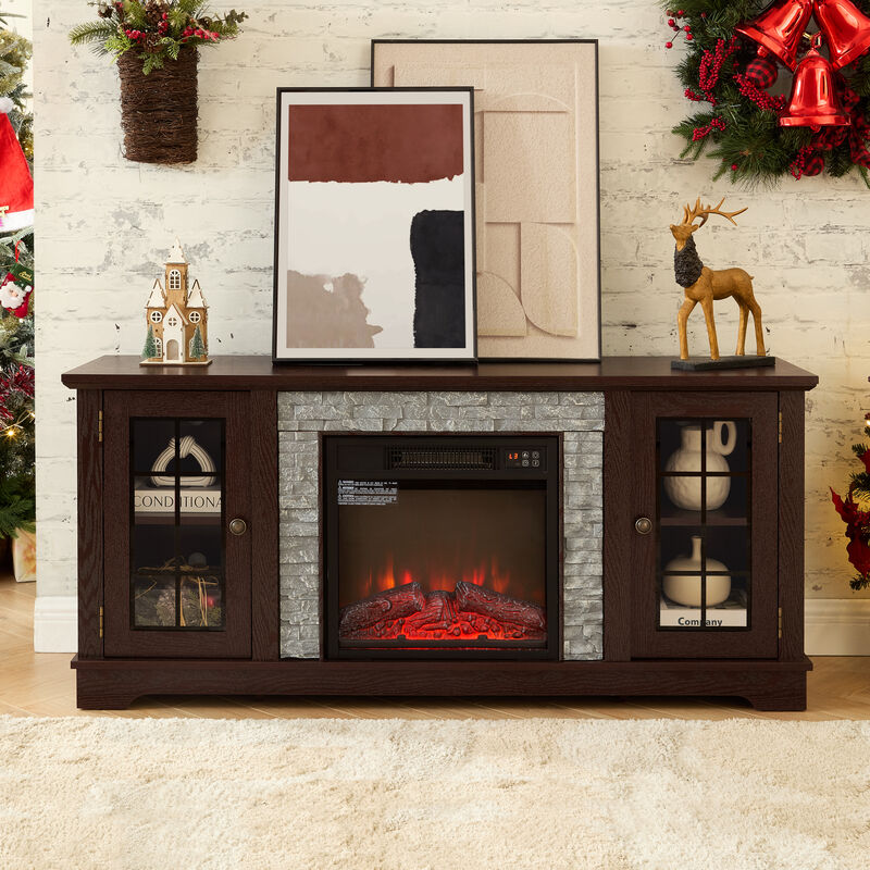 Slukun Electric Fireplace TV Stand image number 1