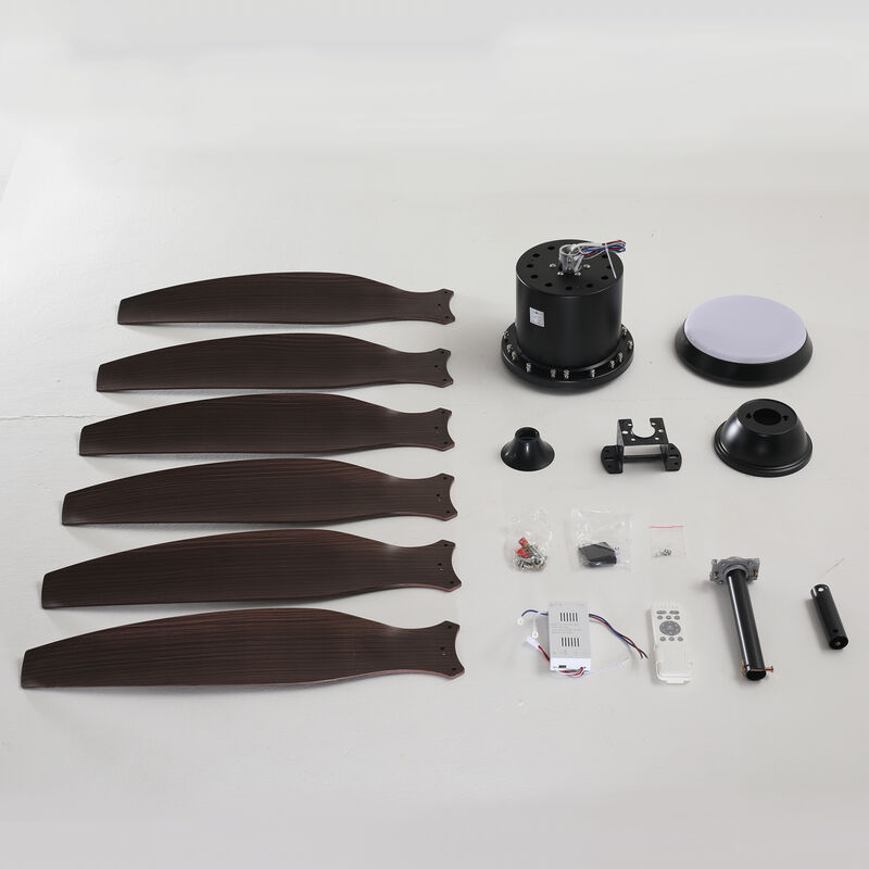 56" 6 Blade Ceiling Fan with Dimmable LED Light Kit and Remote Control image number 3